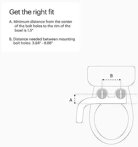 Brondell Fresh Spa Adjustable, Bidet Attachment FSA-25 for Toilet Seats with Adjustable Single Nozzle, Side Arm Control, Thin Profile, White (Dual Temperature) - ModernBath