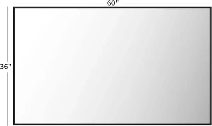 LOAAO 60"X36" Black Rectangle Bathroom Mirror Wall, Matte Black Aluminum Alloy Frame, Tempered Glass, Hangs Vertically or Horizontally, Easy to Install - ModernBath