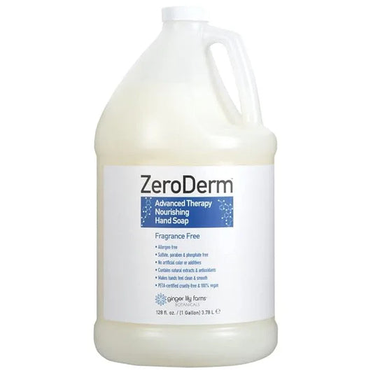 Ginger Lily Farms Botanicals ZeroDerm Advanced Therapy Nourishing Liquid Hand Soap Refill, 100% Vegan & Cruelty Free, Fragrance Free, 1 Gallon (Pack of 4) - ModernBath