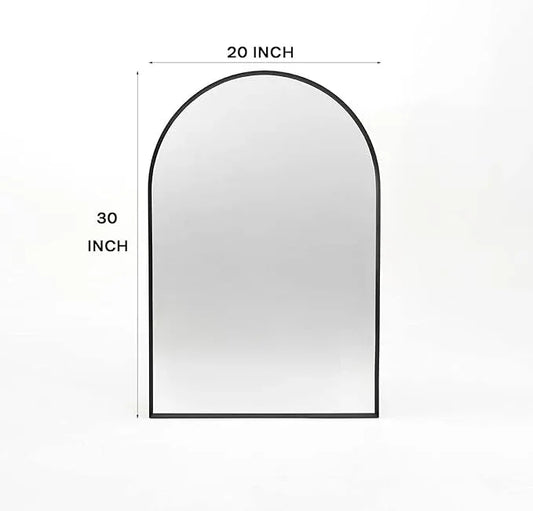Minuover Arched Wall Mirror for Bathroom, 20"x30" Black Modern Metal Frame for Entryway Living Room Bedroom Wall Decor - ModernBath