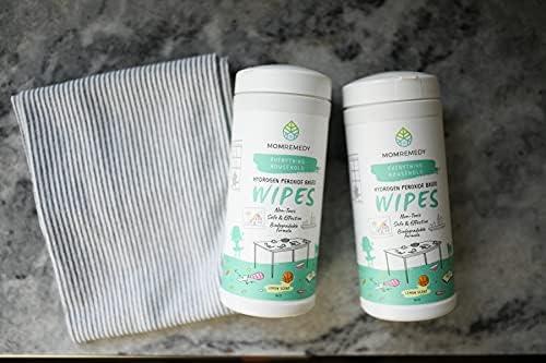 MOMREMEDY Hydrogen Peroxide Cleaning Wipes | All Purpose Cleaner and Stain Remover | Multipurpose for Home, Kitchen, Bathroom, All Surfaces | Non-Toxic - ModernBath