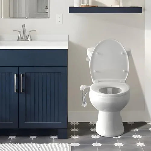 SAMODRA Ultra-Slim Hygienic Bidets Attachment for Existing Toilets - Adjustable Fresh Water Pressure Dual Nozzle (Frontal & Rear Wash) Easy to Install, Rose Gold - ModernBath