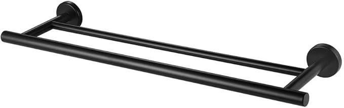 JQK Black Double Towel Bar, 20.5 Inch 304 Stainless Steel Thicken 0.8mm Towel Rack Bathroom, Towel Holder Matte Black Wall Mount, Useable Length 18 Inch, TB100L18-PB - ModernBath