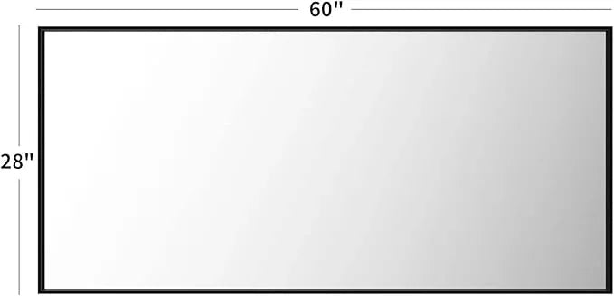 LOAAO 60"X28" Black Rectangle Bathroom Mirror Wall, Matte Black Aluminum Alloy Frame, Tempered Glass, Hangs Vertically or Horizontally, Easy to Install - ModernBath