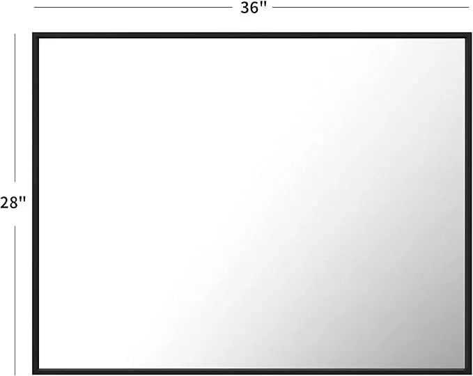 LOAAO 28"X36" Black Rectangle Bathroom Mirror Wall, Matte Black Aluminum Alloy Frame, Tempered Glass, Hangs Vertically or Horizontally, Easy to Install - ModernBath