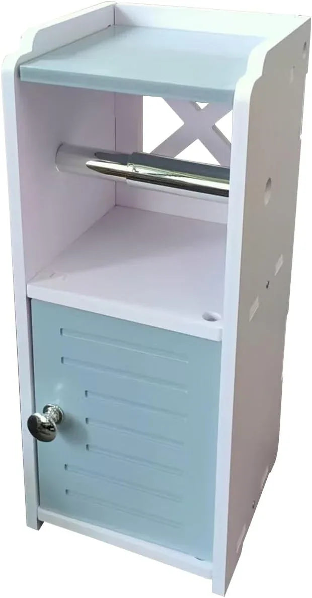 AOJEZOR Toilet Paper Holder Stand: PVC Bathroom Cabinet Storage for Apartment Dwellers - Bathroom Storage - Light Grey - ModernBath