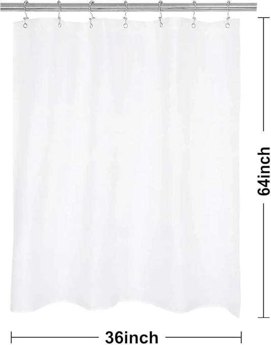 N&Y HOME RV Shower Curtain or Liner 36 x 64 inches with Magnets, Washable Fabric, Water Repellent, White Bathroom Curtains with Grommets, 36x64 - ModernBath