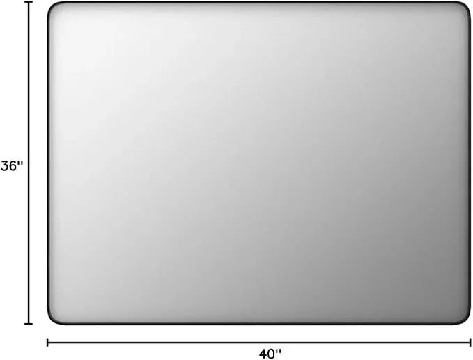 JISOSO Black Bathroom Mirror 40X36 Inch, Black Metal Framed Mirror for Wall, Rounded Rectangle Matte Bathroom Vanity Mirror with Tempered Glass, Anti-Rust, Horizontal/Vertical - ModernBath