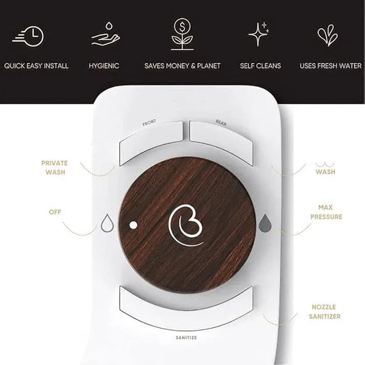 Boss Bidet Revolution Cool Water. Bidet Attachment for Toilet. Luxury Design, Bathroom Bidet Sprayer for Toilet, auto Shut Off, Non Electric, Dual Nozzle, Feminine wash, self Cleaning. Italian Oak. - ModernBath