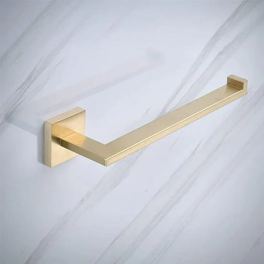 Brushed Gold Toilet Paper Holder Hand Towel Holder, SHUNLI Gold Bathroom Accessories Hardware Set 2 Pieces, Wall Mounted Towel Ring Towel Bar, SUS304 Stainless Steel - ModernBath