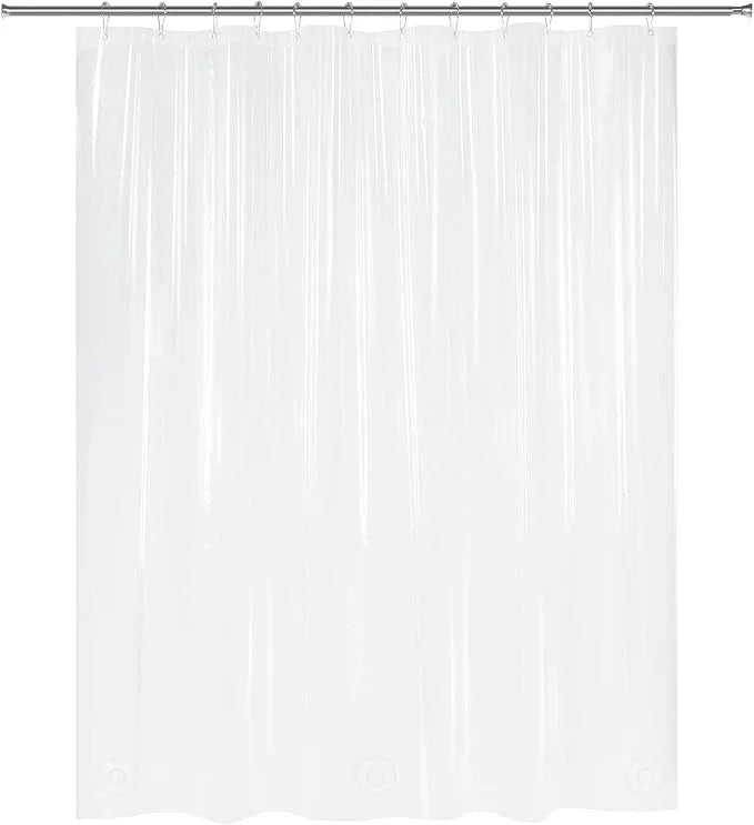 AmazerBath Frosted Shower Curtain Plastic 72x72 Inches, Heavy Duty Shower Curtain Waterproof, Thick PEVA Shower Curtains for Bathroom with 3 Big Clear Weighted Stones and 12 Rustproof Grommets - ModernBath