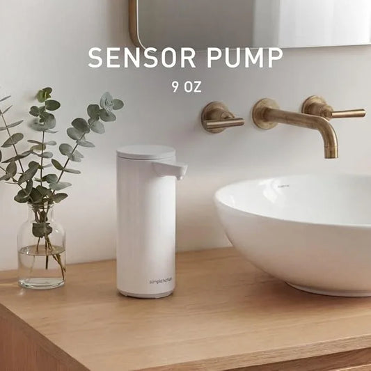 simplehuman 9 oz. Touch-Free Automatic Rechargeable Sensor Pump, White Stainless Steel, New - ModernBath