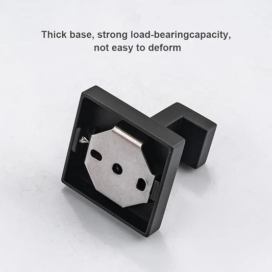 Hiuqixe Matte Black Towel Hooks 4 Pack, SUS304 Stainless Steel Bathroom Robe Hook, Heavy Duty Modern Square Coat Holder, Rustproof, Anti-Rotation & Secure L-Shape Design - ModernBath
