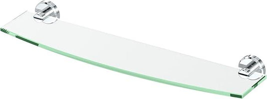 Gatco 5456 Locke Glass Shelf, 20”, Chrome/Wall Mounted 20.13" X 5.38" Tempered/Floating Rectangle Glass Shelf for Bathroom - ModernBath