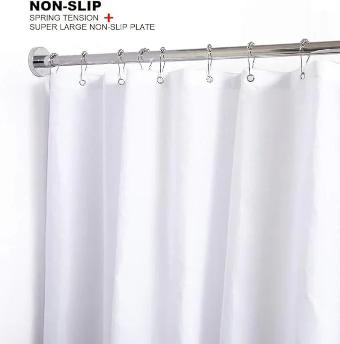 BRIOFOX Shower Curtain Rod 43-73 Inches, Rustproof and Non-Slip Spring Tension Rod for Window or Bathroom, Polished 304 Stainless Steel - ModernBath