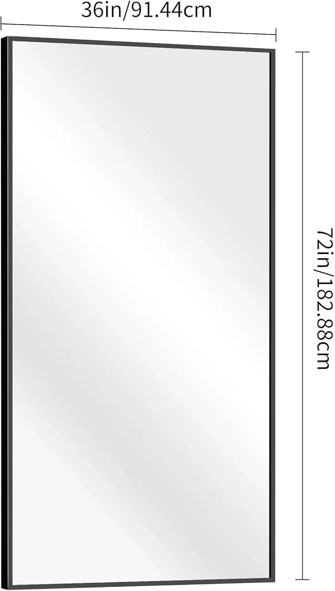 BONEWEI Bathroom Mirror,72x36 inch Bathroom Mirrors for Over Sink,Large Wall Mirror for Bathroom Wall Mounted Rectangle Mirrors,Black Vanity Mirror for Living Room,Bedroom Entryway,Horizontal/Vertical - ModernBath