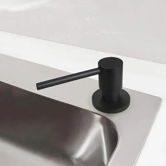 EADOT Deck Mounted Brass Kitchen Sink Soap Dispenser or Lotion Dispenser with 17OZ Above The Sink Refillable Bottle(Matte Black) - ModernBath