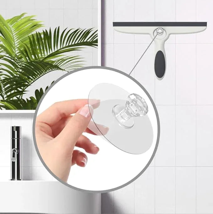 EHOMGUI Shower Squeegee for Glass Doors & Walls - 10" Squeegee with Adhesive Hook - Pack of 2/Gray - ModernBath