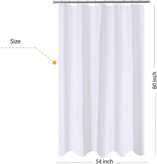 N&Y HOME Fabric Shower Curtain Liner Extra Long Stall Size 54 Width by 80 Length inches, Hotel Quality, Washable, White Bathroom Curtains with Grommets, 54x80 - ModernBath