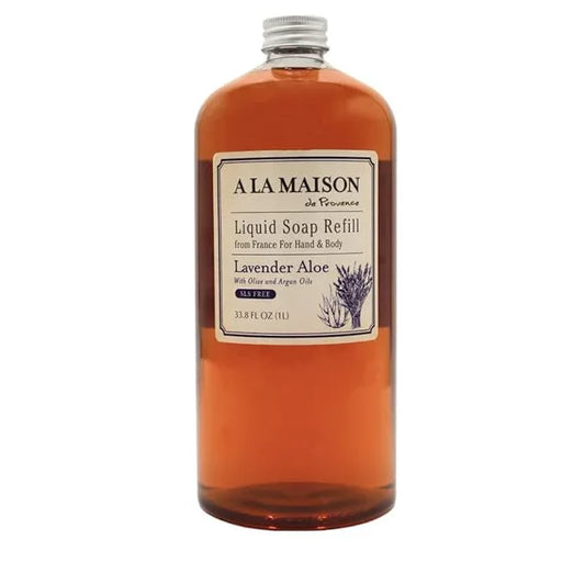 A LA MAISON Lavender Aloe Natural Hand Wash Made with Essential Oils - Biodegradable, Plant-Based, Vegan, Cruelty-Free 33.8 Fl Oz Refill Bottles, 2 Pack - ModernBath