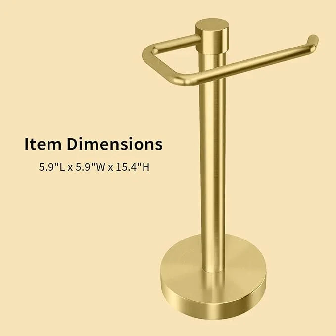 YUMORE Hand Towel Holder Stand Countertop Towel Rack Free Standing Towel Bar Hanger for Bathroom Kitchen (Gold) - ModernBath