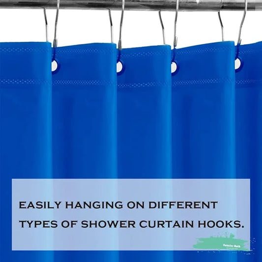 Eazzier Bath Royal Blue Plastic Shower Curtain Or Liner, 72x72 Inch Lightweight Blue Lolite Plastic Bathroom Shower Showroom Inner Curtain with Rustproof Metal Grommet Holes and Weighted Magnets - ModernBath