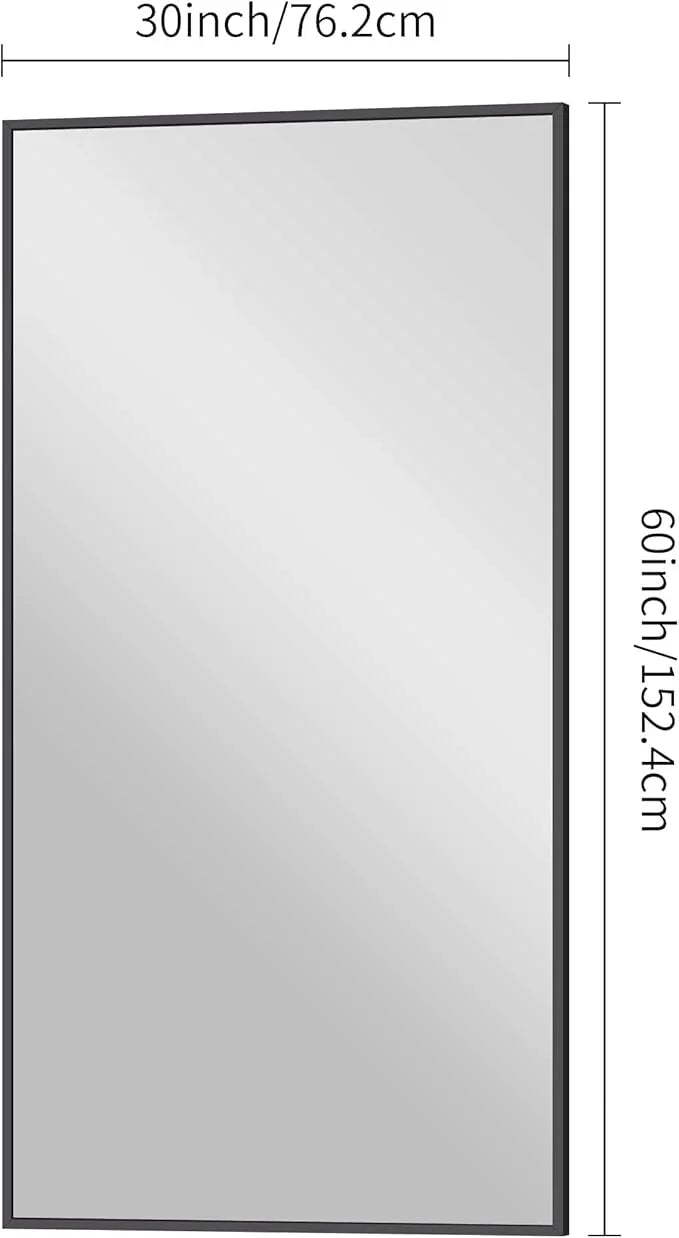 BONEWEI Bathroom Mirror,30x60 inch Large Wall Mirror for Bathroom Wall Mounted Black Rectangle Corner Mirrors,Black Bathroom Mirror for Living Room,Farmhouse,Bedroom Entryway,Horizontal/Vertical - ModernBath