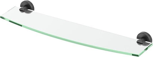 Gatco 5456MX Locke Glass Shelf, Matte Black/Wall Mounted 20.13" X 5.38" Tempered/Floating Rectangle Glass Shelf for Bathroom - ModernBath