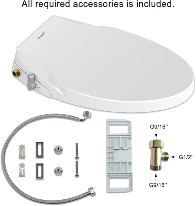 Toilet Seat Bidet Seat with Self Cleaning Dual Nozzles Non electric Separated Rear & Feminine Cleaning Natural Water Spray, soft close toilet seat,Easy DIY Installation - ModernBath