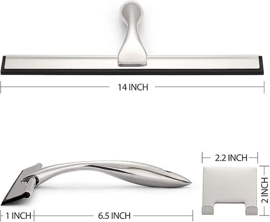 Hiware All-Purpose Shower Squeegee for Shower Doors, Bathroom, Window and Car Glass - Stainless Steel, 14 Inches - ModernBath