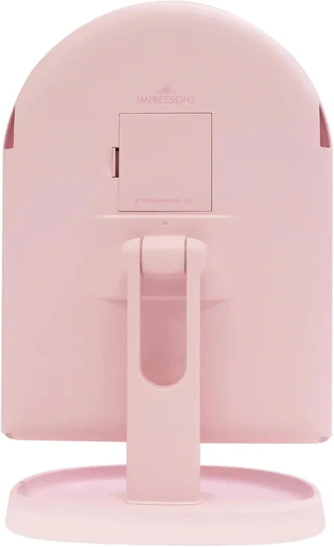 Impressions Vanity Hello Kitty Bow Arch Trifold LED Makeup Mirror for Desk, 3 Way View Foldable Vanity Mirror with Lights, 2X and 3X Magnification, Adjustable Tilt and Soft Touch (Light Pink) - ModernBath