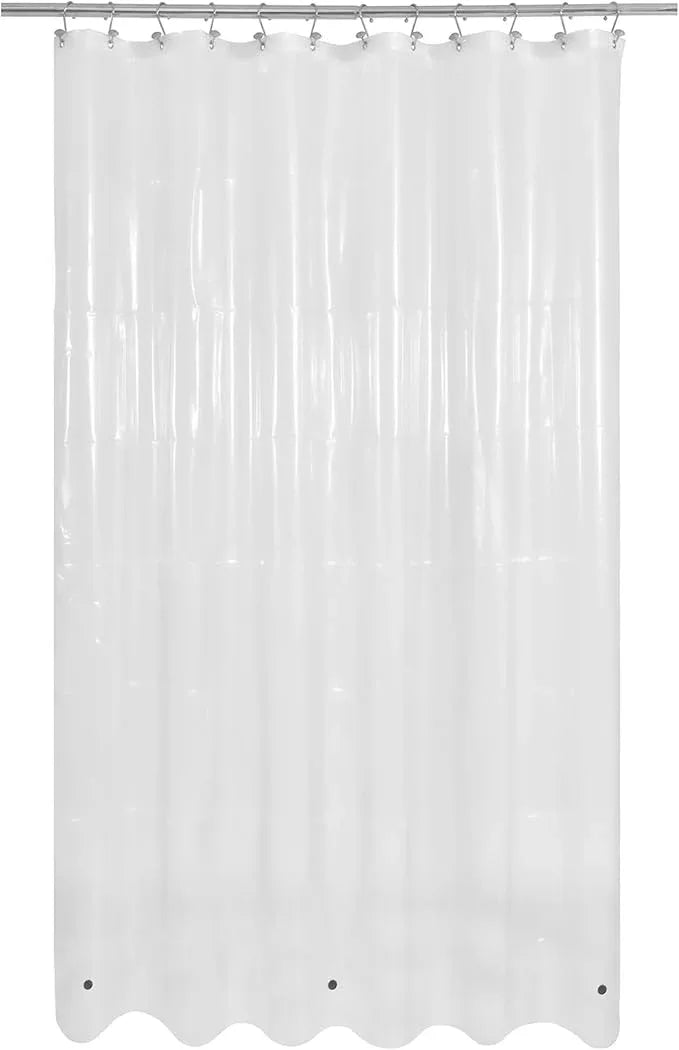 Mrs Awesome Extra Long Shower Curtain Liner 96" Length, Ceiling to Floor XL PEVA Plastic Shower Curtain for Bathroom Lightweight & Waterproof, 72 x 96, Clear - ModernBath
