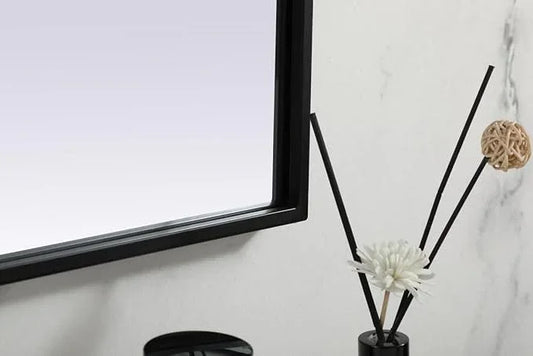 Illuminate, Metal Frame Arch Mirror 40X30 Inch in, Modern, Black - ModernBath