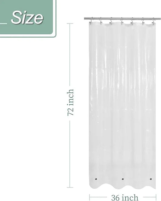 Mrs Awesome Stall Shower Curtain Liner 36x72, PEVA Plastic Shower Liner for Bathroom Lightweight & Waterproof, 36 x 72, Clear - ModernBath
