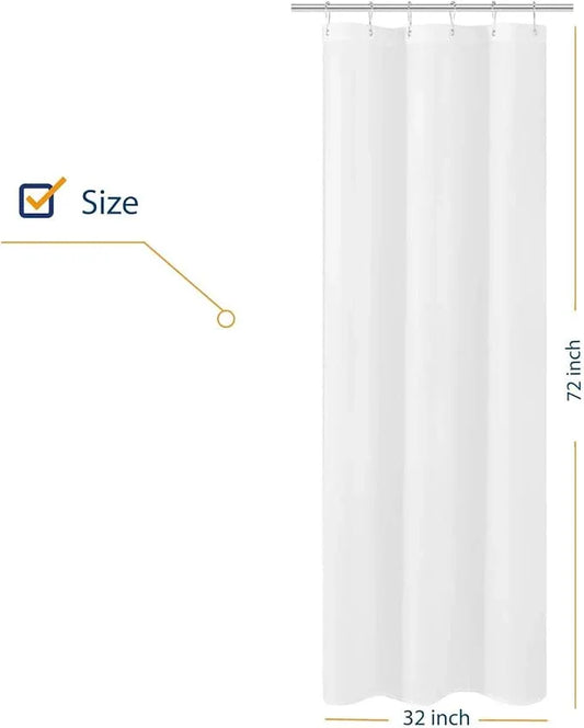 N&Y HOME Small Stall Shower Curtain Liner Fabric 32" W x 72" L inch Narrow Size, Hotel Quality, Washable, Water Repellent, White Bathroom Curtains with Grommets, 32x72 - ModernBath