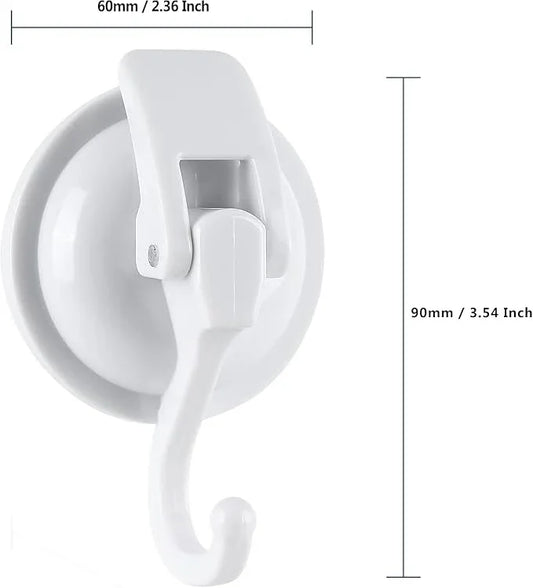 Heavy Duty Suction Cup Hooks for Shower, Bathroom Robe - Vacuum Glass Hooks, Reusable, No Hole Punched, for Garland Decoration (White, 6 Pack) - ModernBath