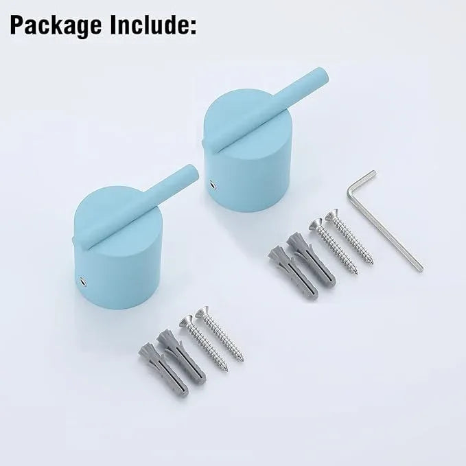 RANDOM Clear Sky Blue Towel Hooks for Bathrooms Round Shower Hooks Stainless Steel Wall Mount Coat Hook.96068-8CKB - ModernBath