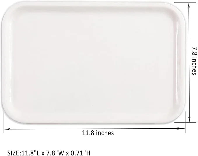 Yew & Tulip Natural Marble Vanity Tray, 12"x 8"x 0.7" Glossy White Serving Tray for Bathroom, Kitchen, Vanity, Home Decor, Wedding etc. (Polished White) - ModernBath