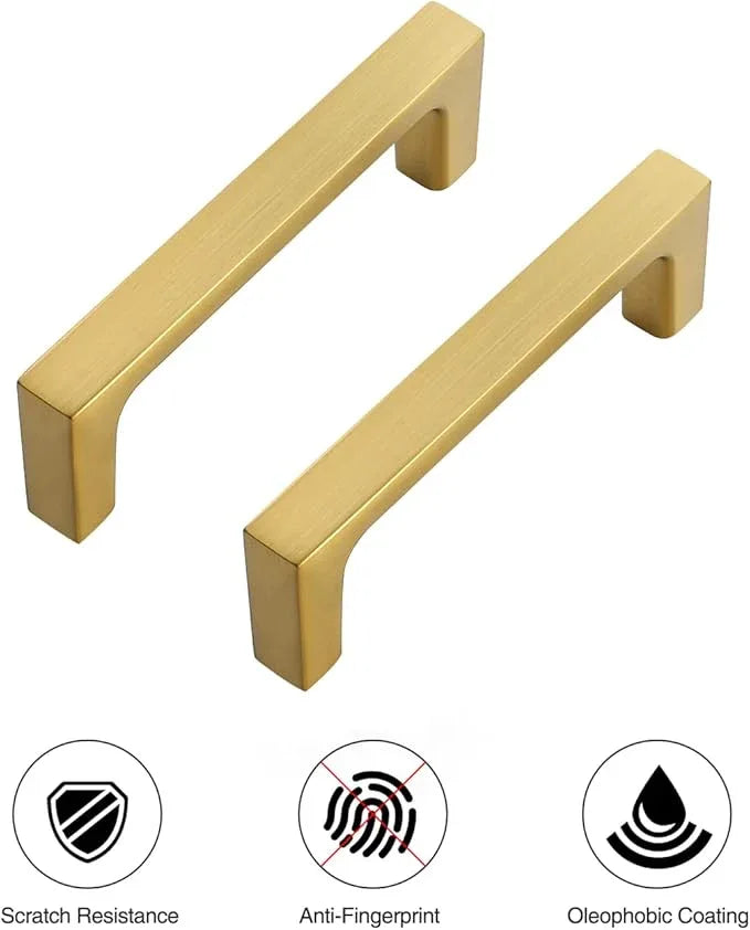 Ravinte 25 Pack Solid 3 Inch Kitchen Square Cabinet Handles Brushed Brass Cabinet Pulls Drawer Pulls Kitchen Cupboard Hardware Handles - ModernBath
