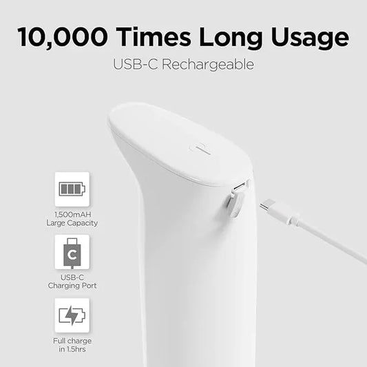 mooas Automatic Foaming Soap Dispenser Milky Touchless Foaming Hand Soap Dispenser, USB Rechargeable Electric Sensor Auto Foam Soap Dipsenser for Bathroom Kitchen Dish Wash Commercial 10.8oz (Mint) - ModernBath