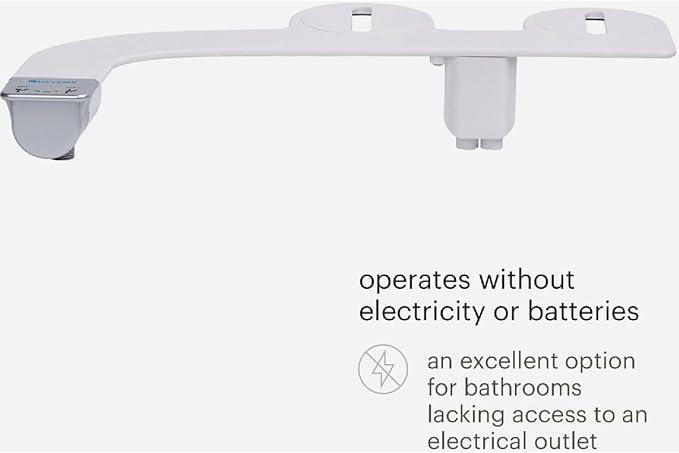 Brondell Bidet Attachment for Toilet SS-250 SimpleSpa Fresh Water Spray with Adjustable Water Pressure Side Arm Control, Slim Bidet Sprayer, Silver Knob (Dual Nozzle) - ModernBath