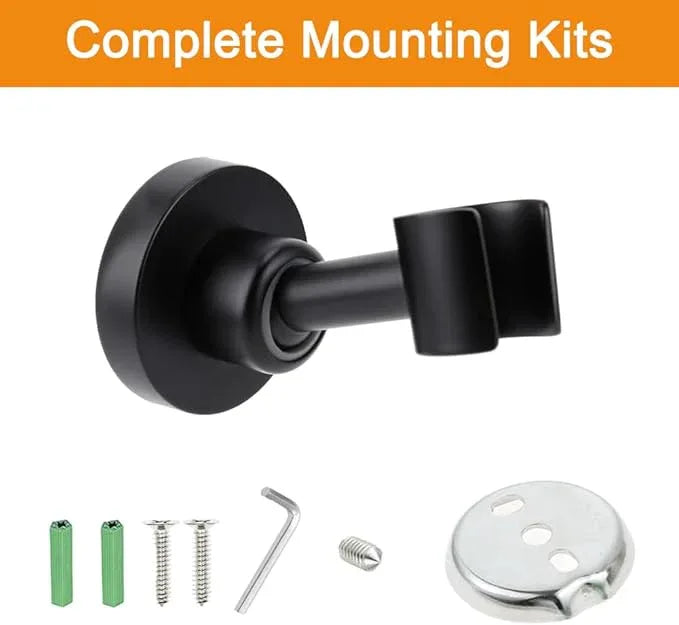 Shower Head Holder All Metal Handheld Shower Wand Bracket Adjustable Handheld Shower Head Holder Wall Mount Shower Wand Bracket Matte Black Finished - ModernBath