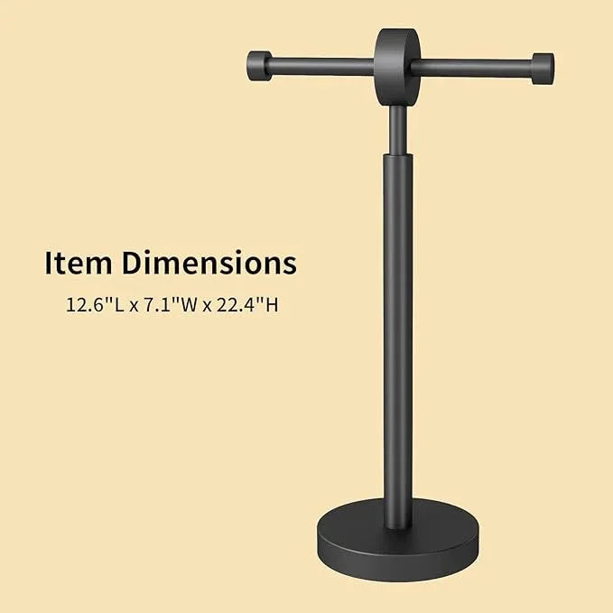 YUMORE Toilet Paper Holder Stand, Freestanding Double Roll Tissue Paper Stand for Modern Bathroom, Holds 2 Rolls with Extra-Large Capaticy (Black, 2 Roll) - ModernBath