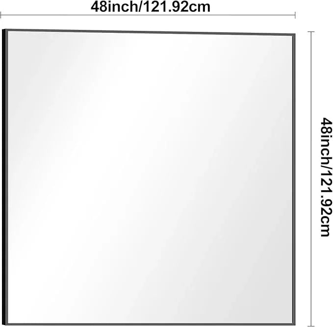BONEWEI Bathroom Mirror,48x48 inch Large Wall Mirror for Bathroom Wall Mounted,Black Rectangle Wall Mirrors,Square Mirror for Living Room,Farmhouse, Bedroom Entryway, Horizontal/Vertical - ModernBath