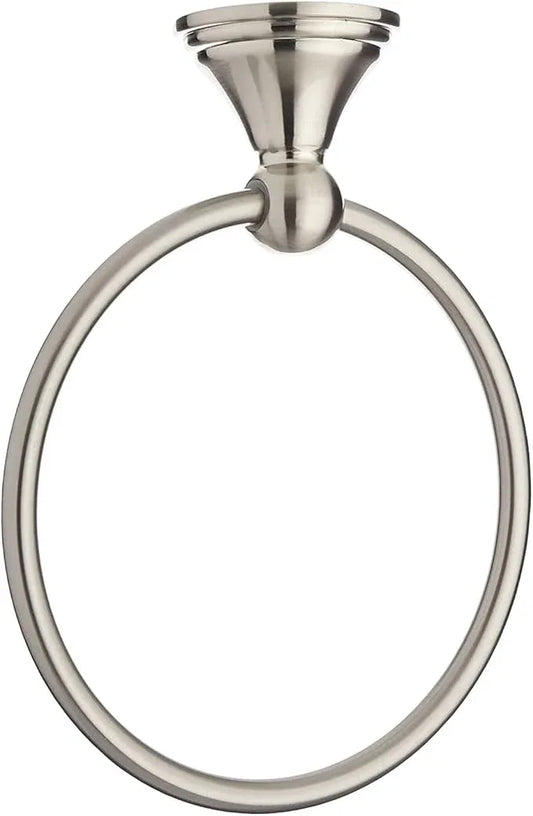 Amazon Basics Round AB-BR807-SN Modern Towel Ring, 6.3-inch Diameter, Satin Nickel - ModernBath