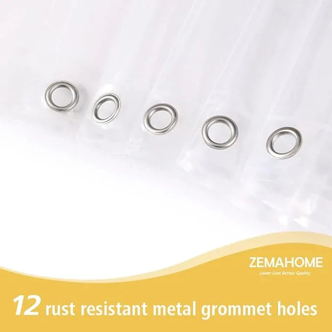 ZEMAHOME Holographic Thin 3D EVA Shower Curtain Liner Glitter Star, 72x72 Premium Light Weight Clear Plastic Bathroom Shower Curtain with Rustproof Metal Grommets for Shower Stall, Bathtubs(No Hooks) - ModernBath