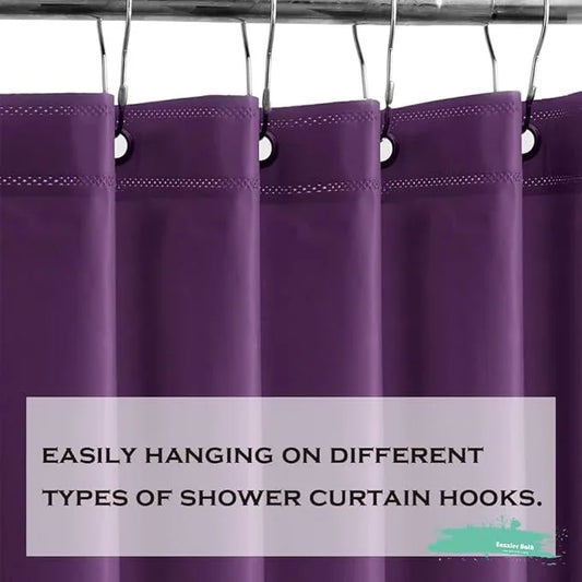 Eazzier Bath Purple Plastic Shower Curtain Or Liner, 72x72 Inch Lightweight Purple Cuctus Plastic Bathroom Shower Showroom Inner Curtain with Rustproof Metal Grommet Holes and Weighted Magnets - ModernBath