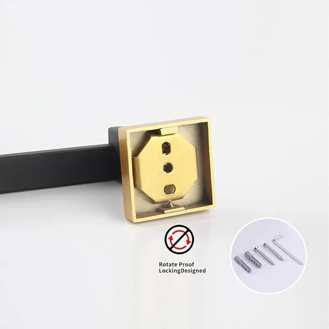 GERZWY Bathroom Toilet Paper Holder Stainless Steel Tissue Paper Roll Holder Wall Mount (Black & Gold) FG1605-BD - ModernBath