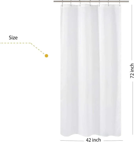 N&Y HOME Fabric Shower Curtain Liner Stall Size 42 Width by 72 Length inches, Hotel Quality, Washable, White Bathroom Curtains with Grommets, 42x72 - ModernBath