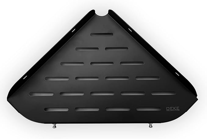 Bathroom Corner Shelf, 9" Shower Shelf Caddy, SUS304 Stainless Steel Shelf Wall Mount Corner Shelf with 2 Hooks, Matte Black